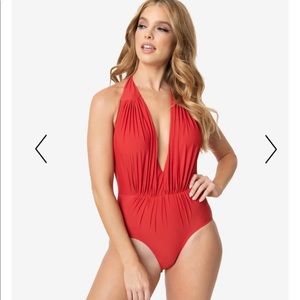 Red Unique Vintage Swimsuit XL Marilyn Monroe Glam